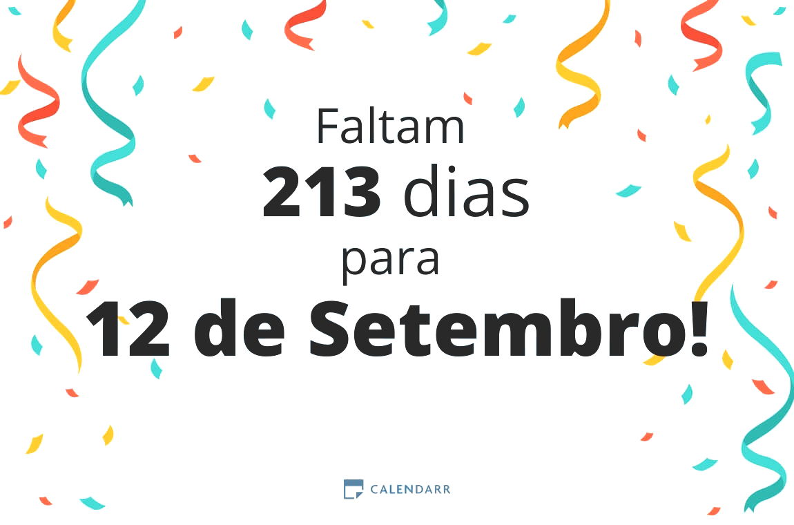 Descubra quantos dias faltam para 12 de Setembro - Calendarr