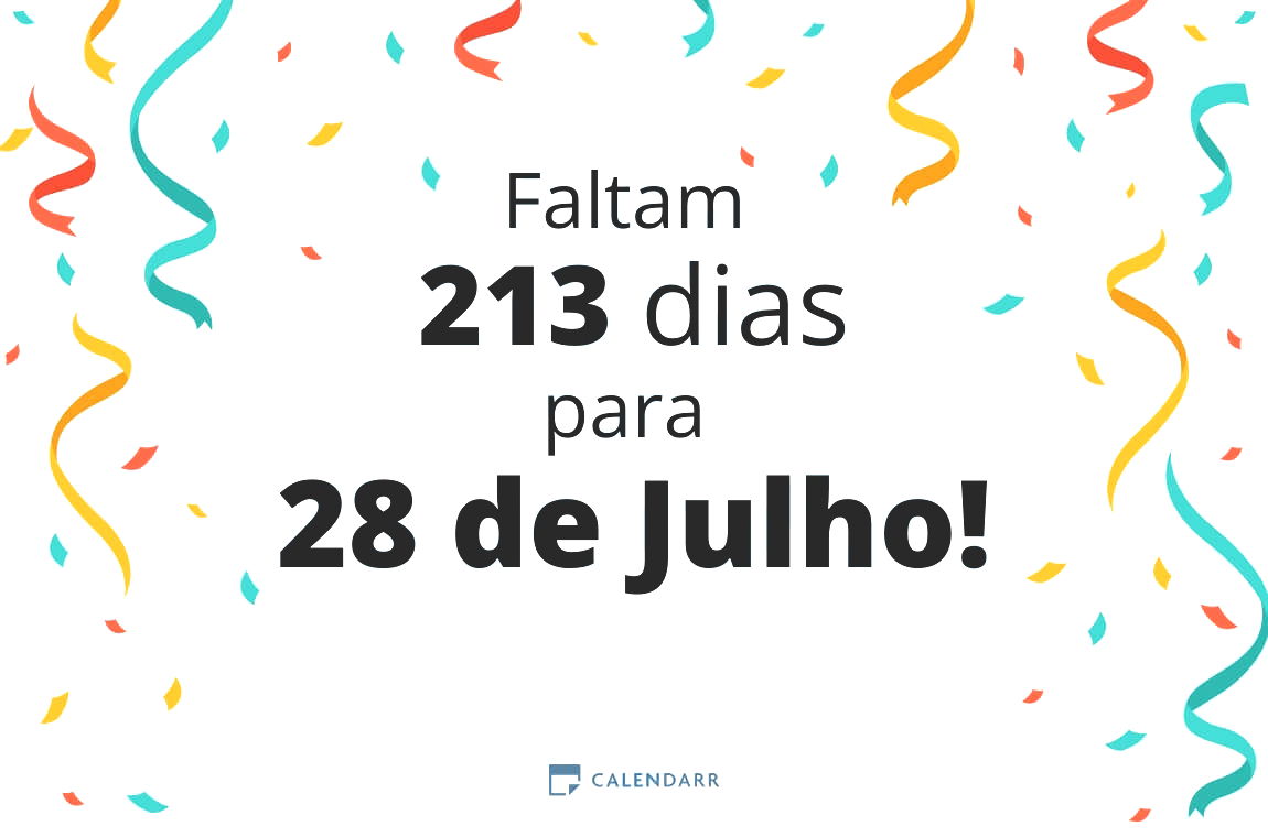 Descobre quantos dias faltam para 28 de Julho - Calendarr