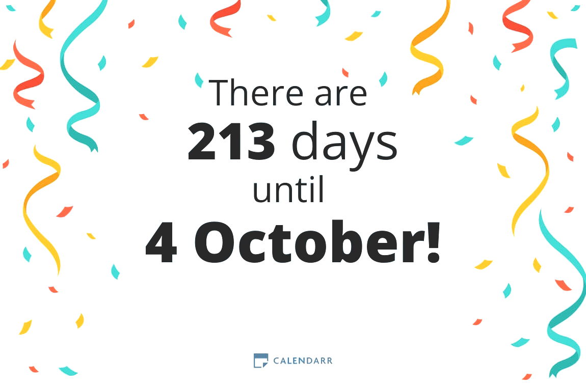 How many days until 4 October - Calendarr