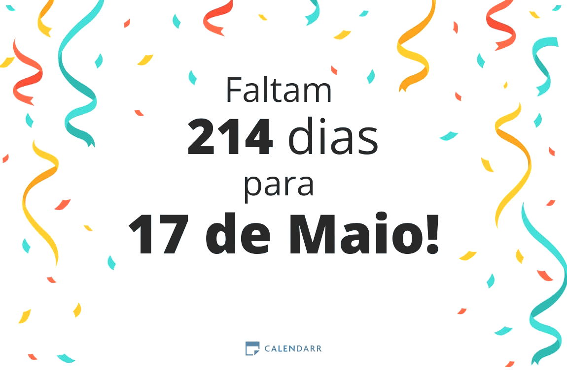 Descobre quantos dias faltam para 17 de Maio - Calendarr