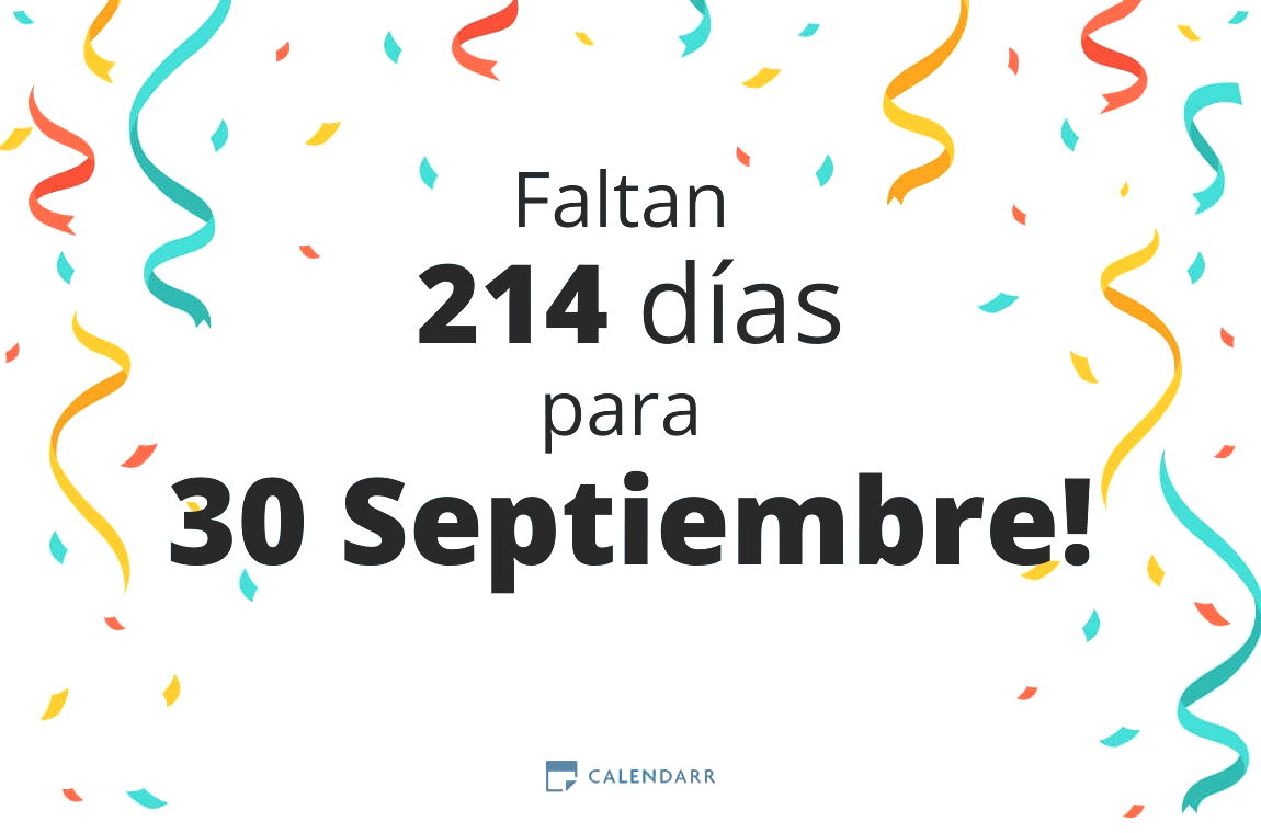 Descubre cuántos días faltan para 30 Septiembre - Calendarr