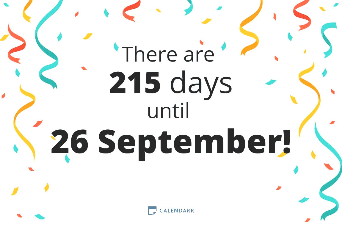 How many days until 26 September - Calendarr