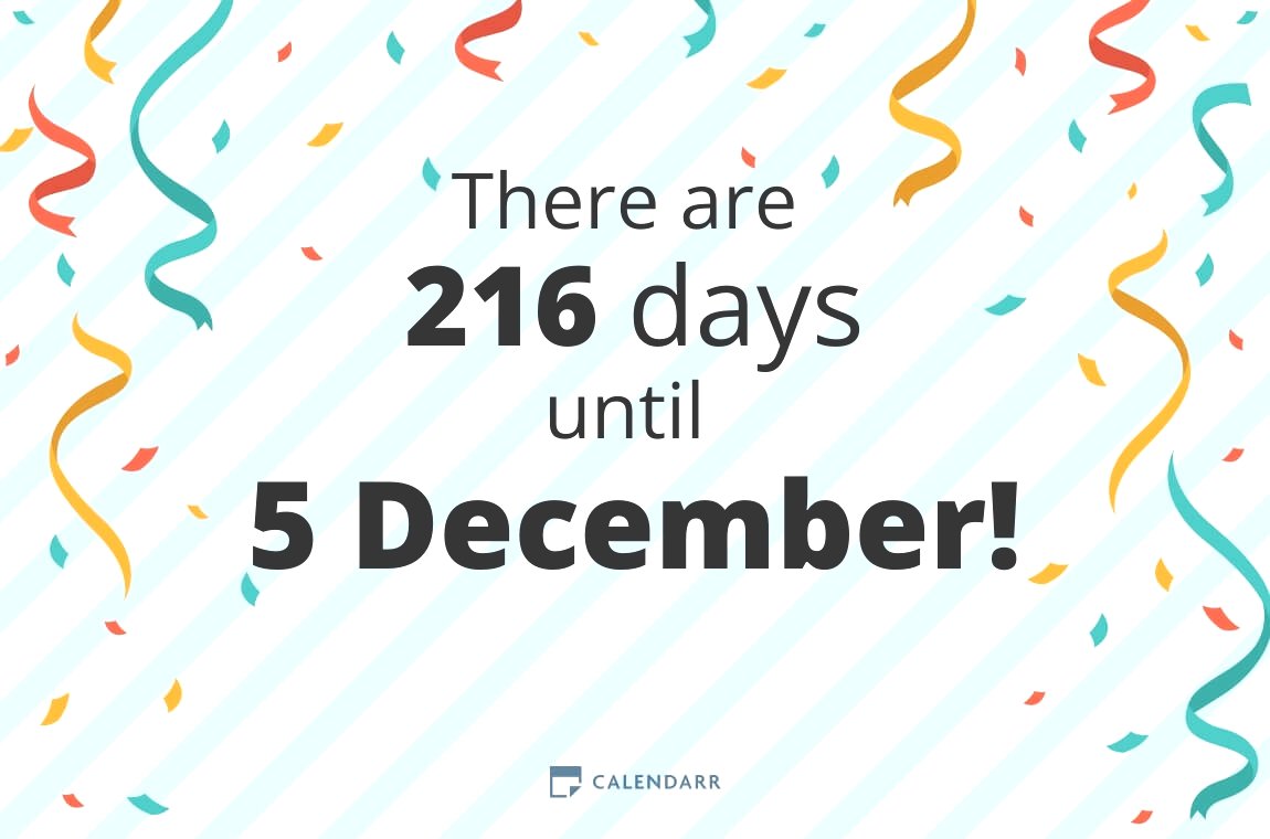 How many days until 5 December - Calendarr
