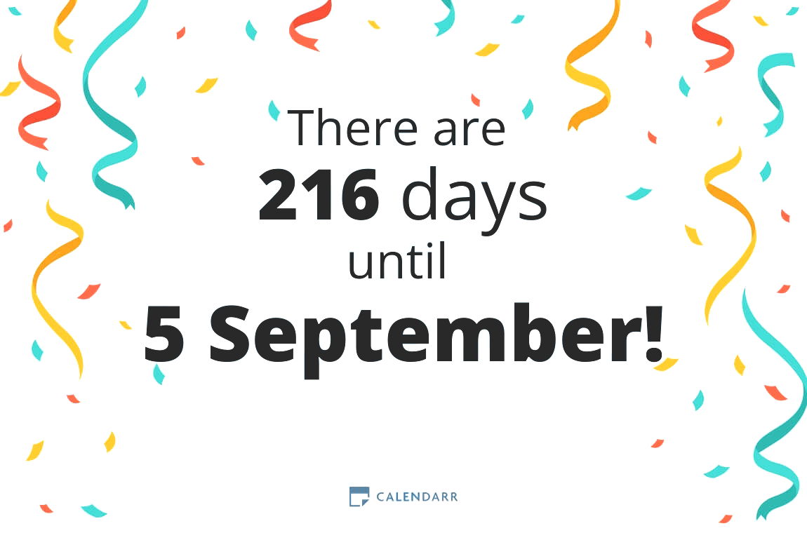 How many days until 5 September - Calendarr