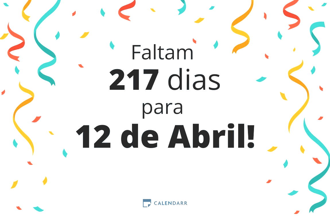 Descubra quantos dias faltam para 12 de Abril - Calendarr