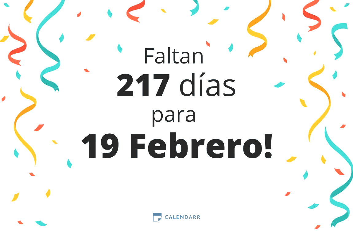 Descubre cuántos días faltan para 19 Febrero - Calendarr