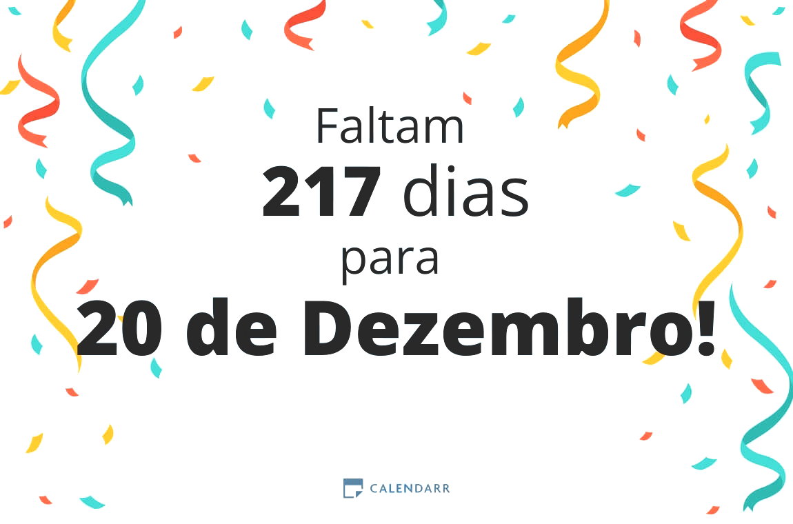 Descobre quantos dias faltam para 20 de Dezembro - Calendarr