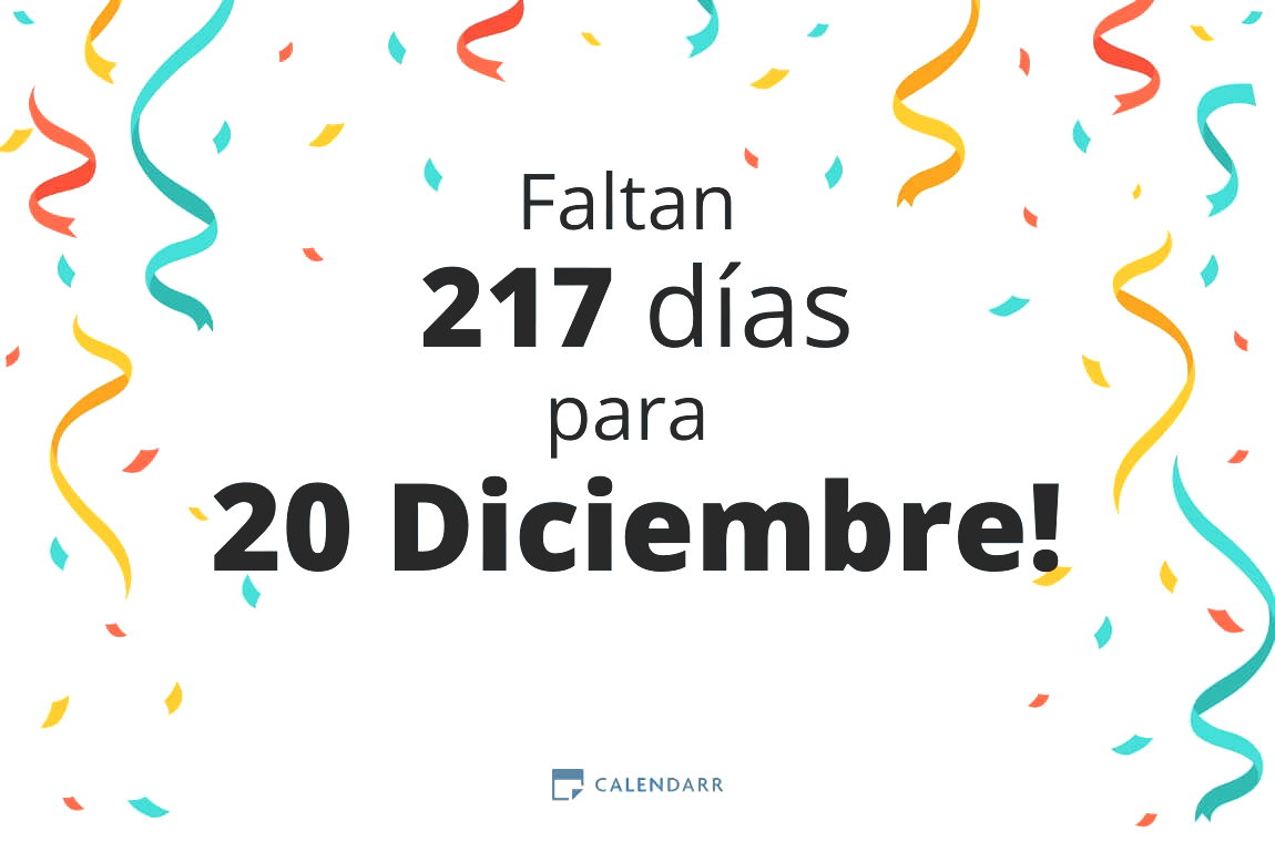 Descubre cuántos días faltan para 20 Diciembre - Calendarr