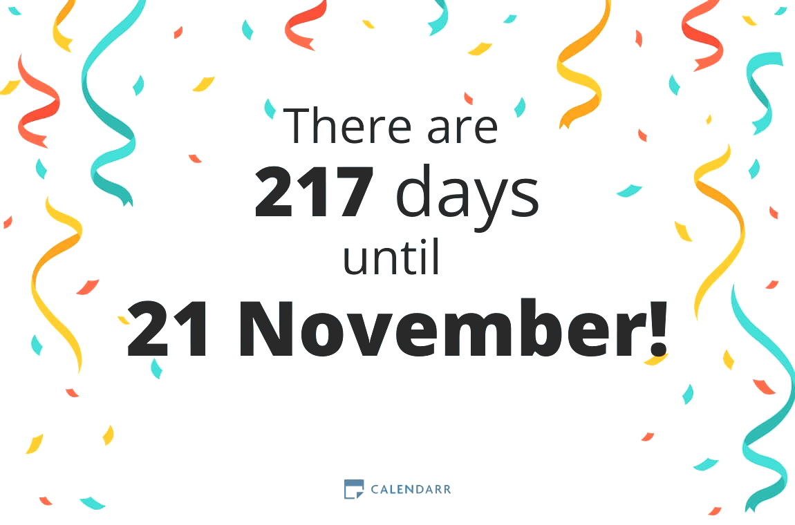 How many days until 21 November Calendarr