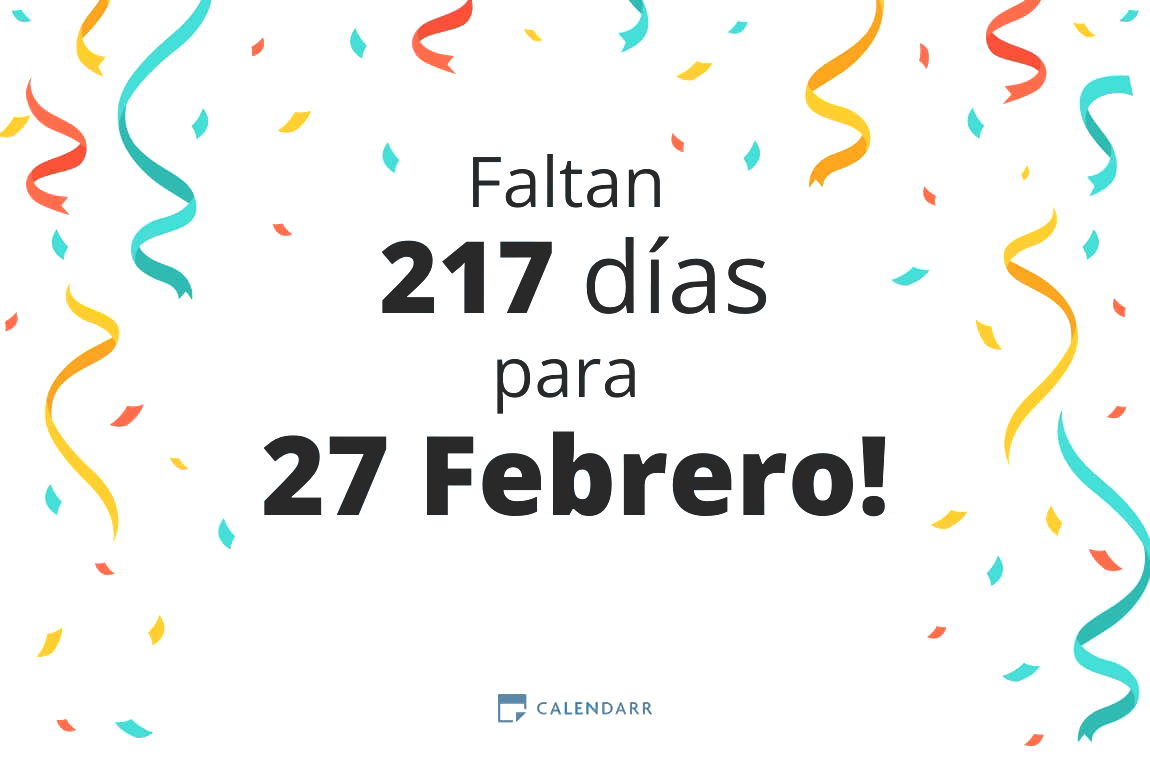 Descubre cuántos días faltan para 27 Febrero - Calendarr