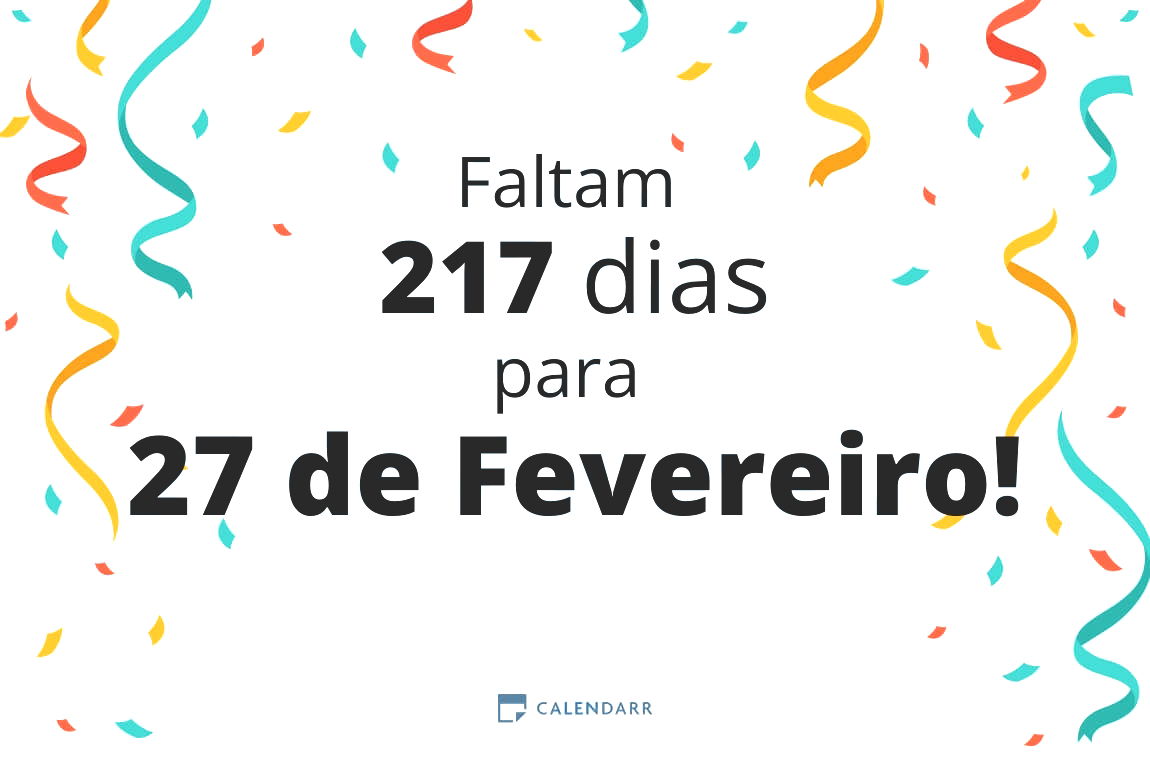 Descubra quantos dias faltam para 27 de Fevereiro - Calendarr
