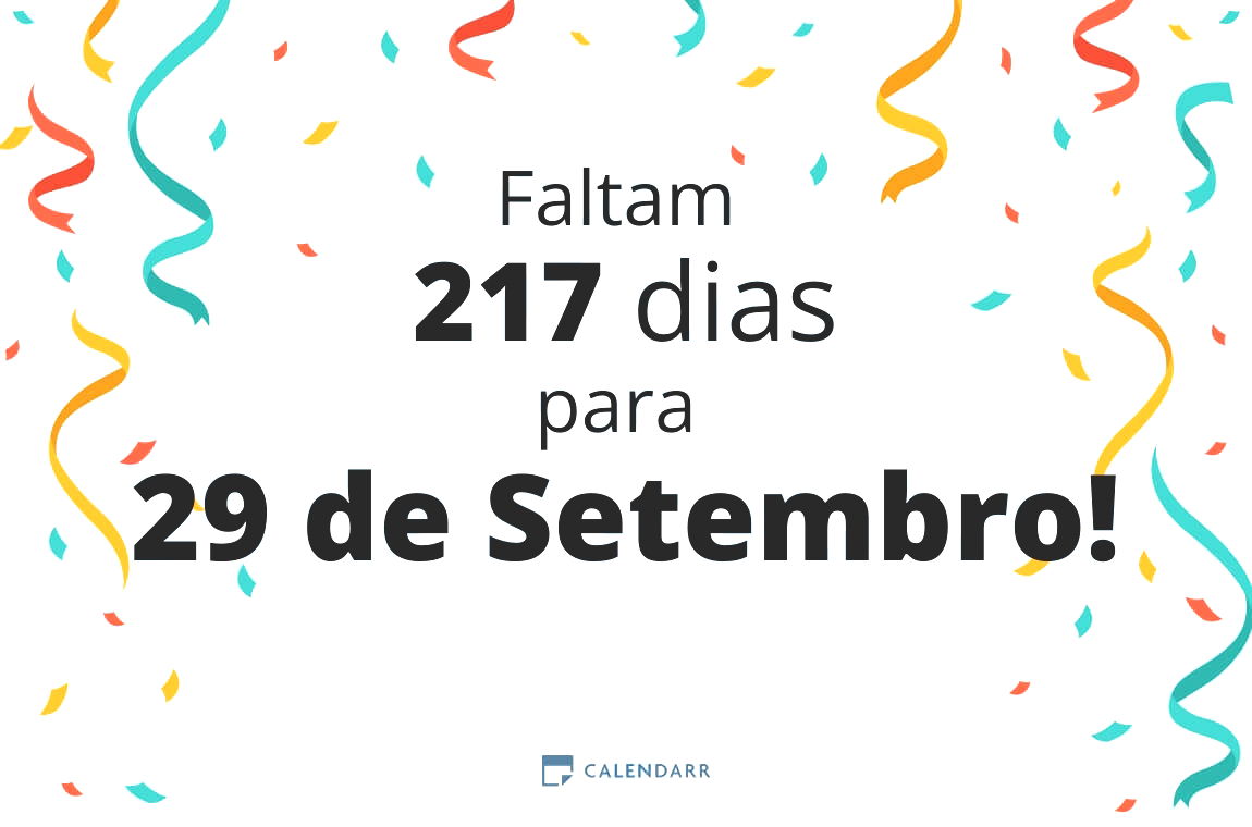 Descubra quantos dias faltam para 29 de Setembro - Calendarr