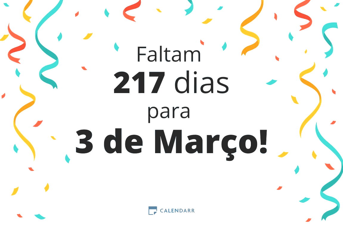 Descobre quantos dias faltam para 3 de Março - Calendarr