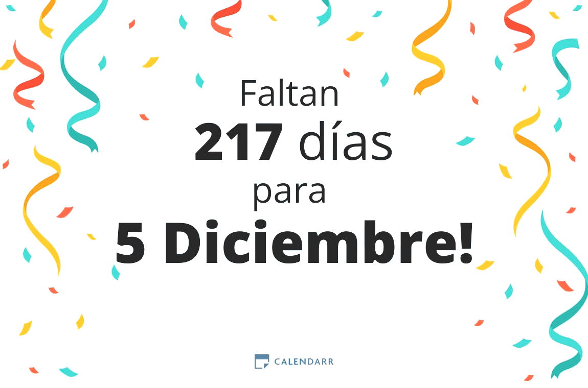 Descubre cuántos días faltan para 5 Diciembre - Calendarr