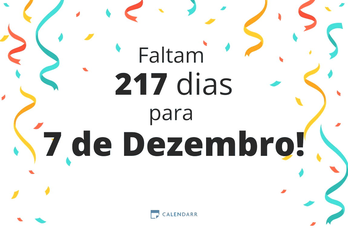 Descobre quantos dias faltam para 7 de Dezembro - Calendarr