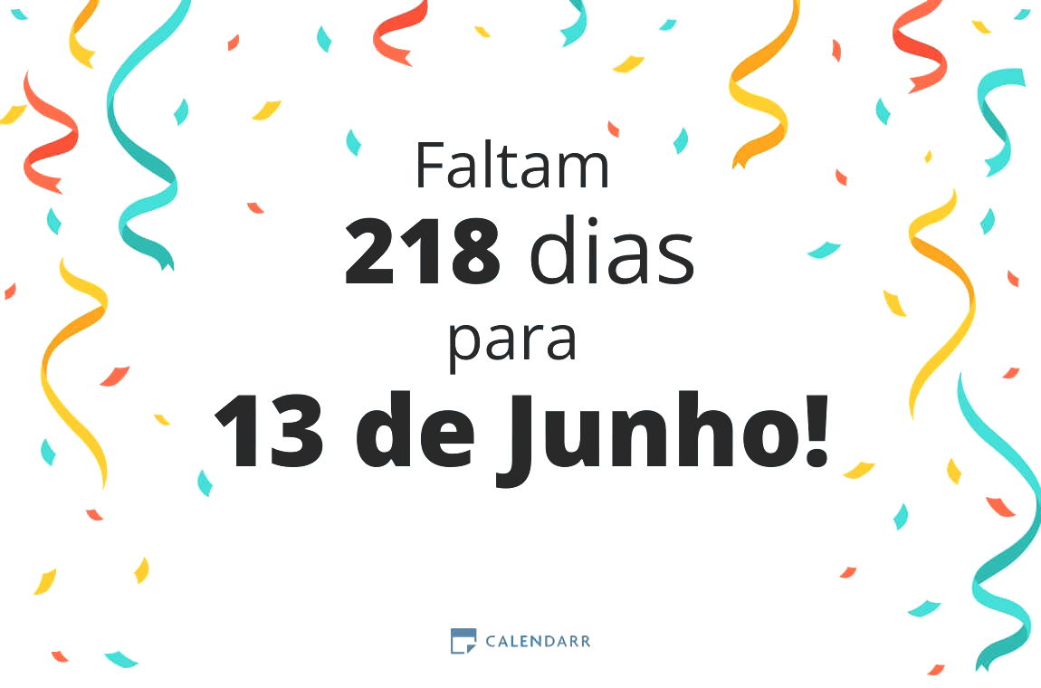 Descubra quantos dias faltam para 13 de Junho - Calendarr