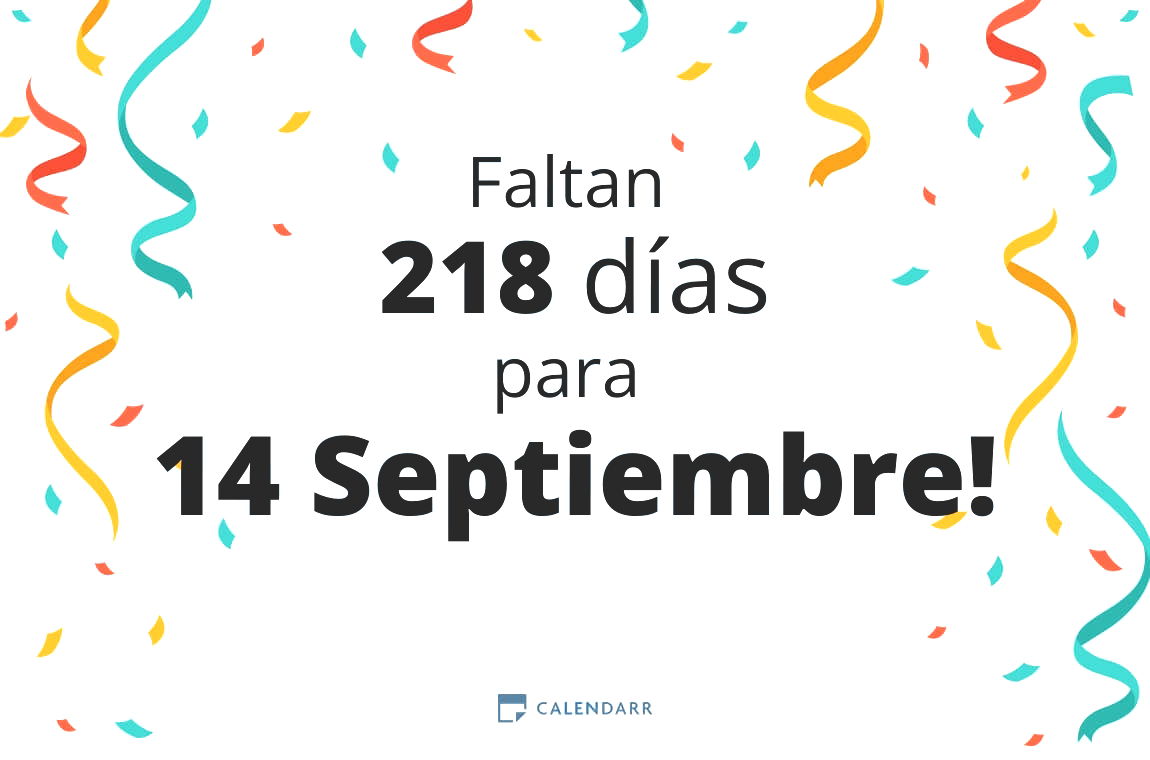 Descubre cuántos días faltan para 14 Septiembre - Calendarr