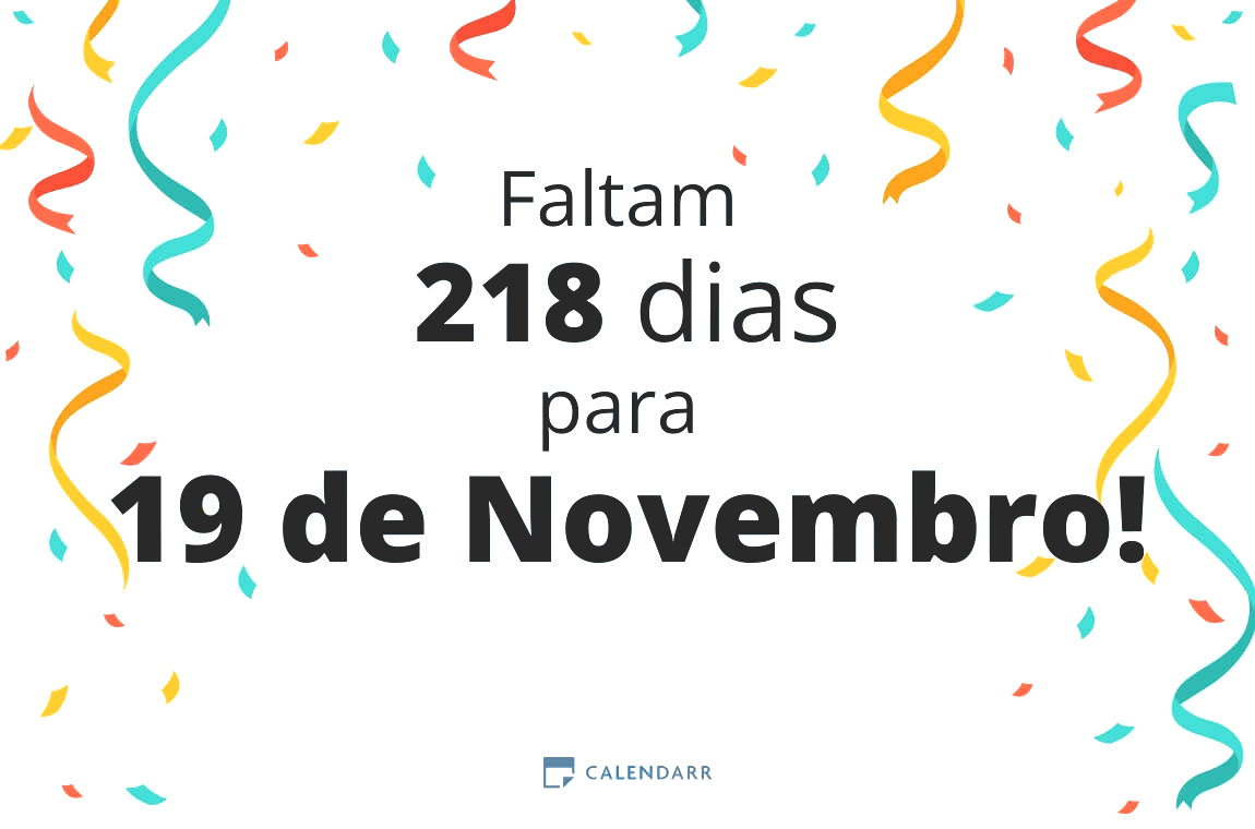 Descobre quantos dias faltam para 19 de Novembro - Calendarr
