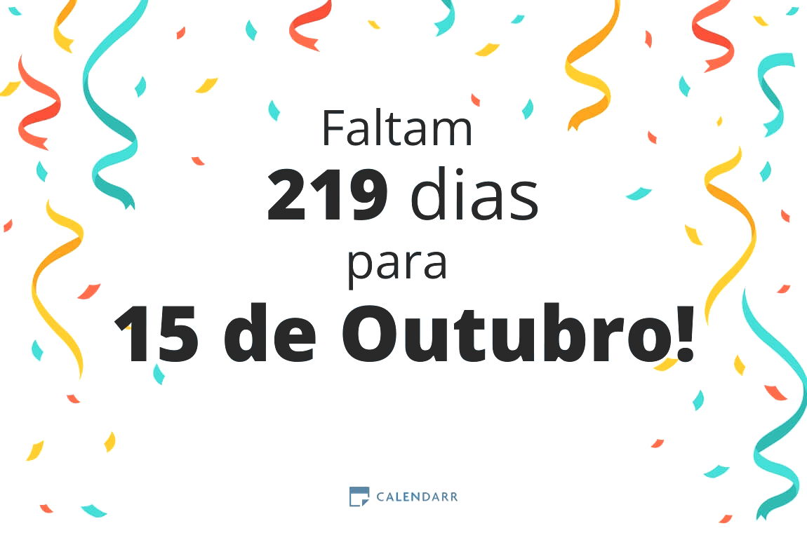 Descubra quantos dias faltam para 15 de Outubro - Calendarr