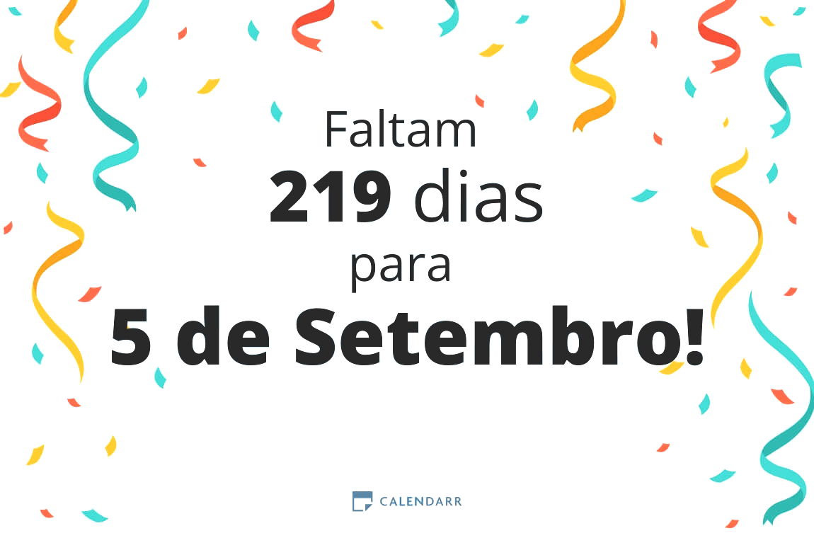 Descobre quantos dias faltam para 5 de Setembro - Calendarr