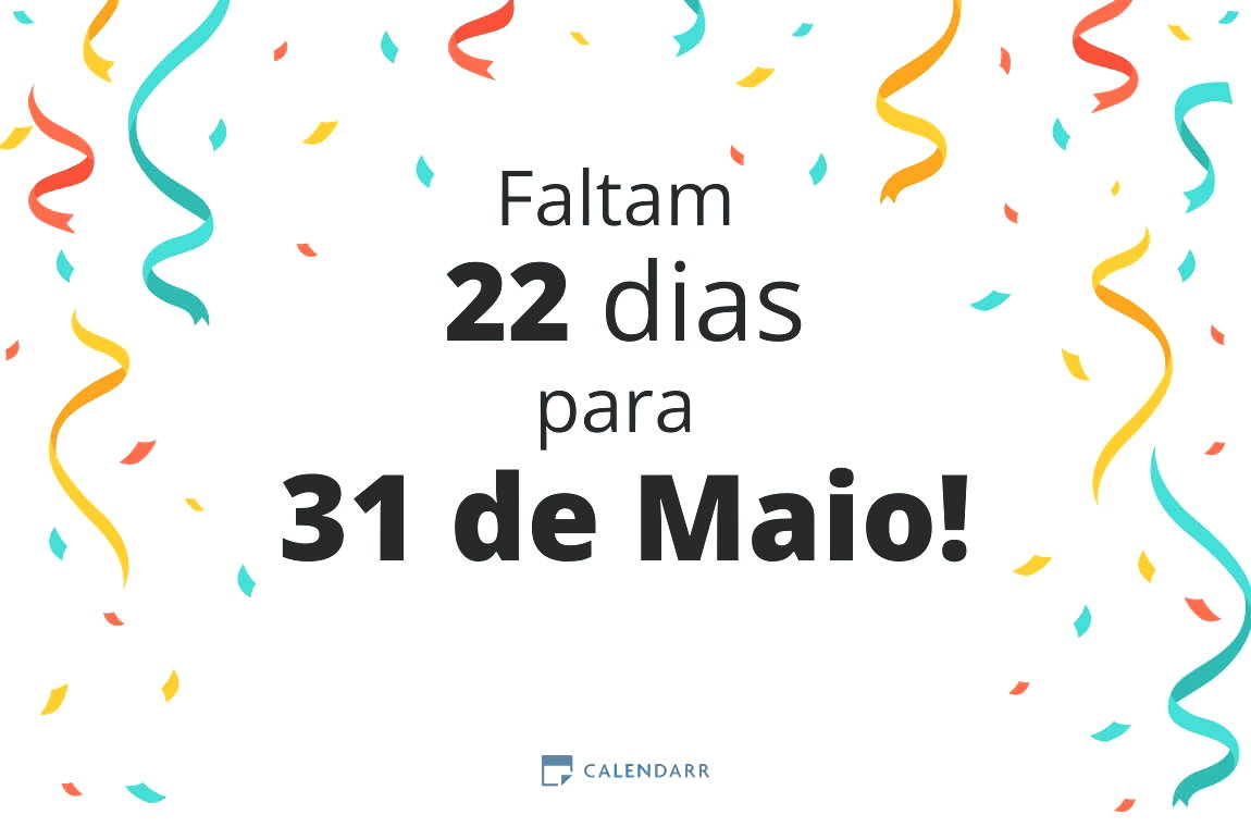 Descobre quantos dias faltam para 31 de Maio - Calendarr