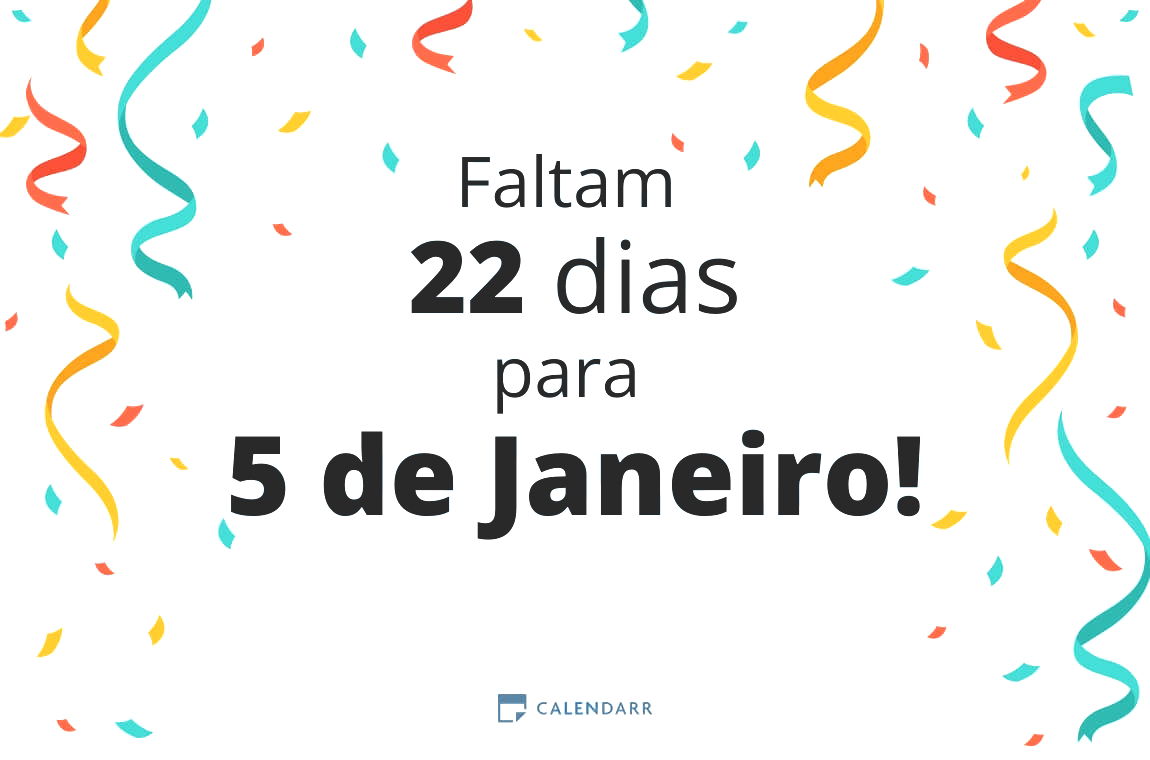 Descobre quantos dias faltam para 5 de Janeiro - Calendarr