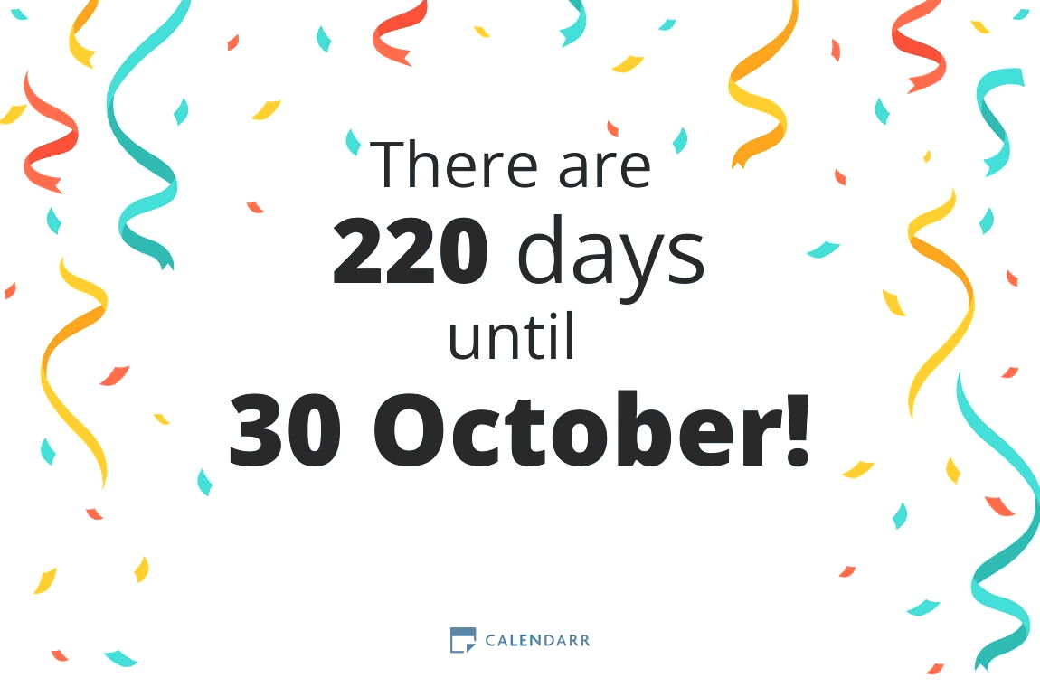 How many days until 30 October - Calendarr