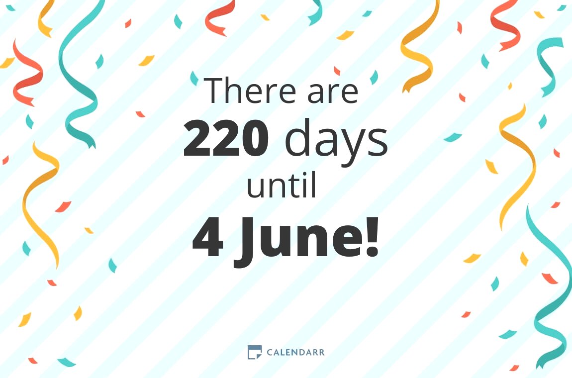 How many days until 4 June Calendarr