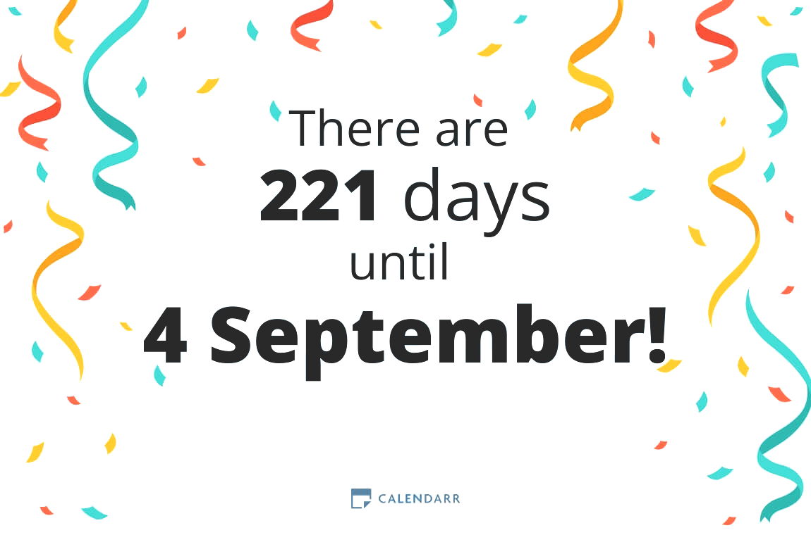 How many days until 4 September - Calendarr