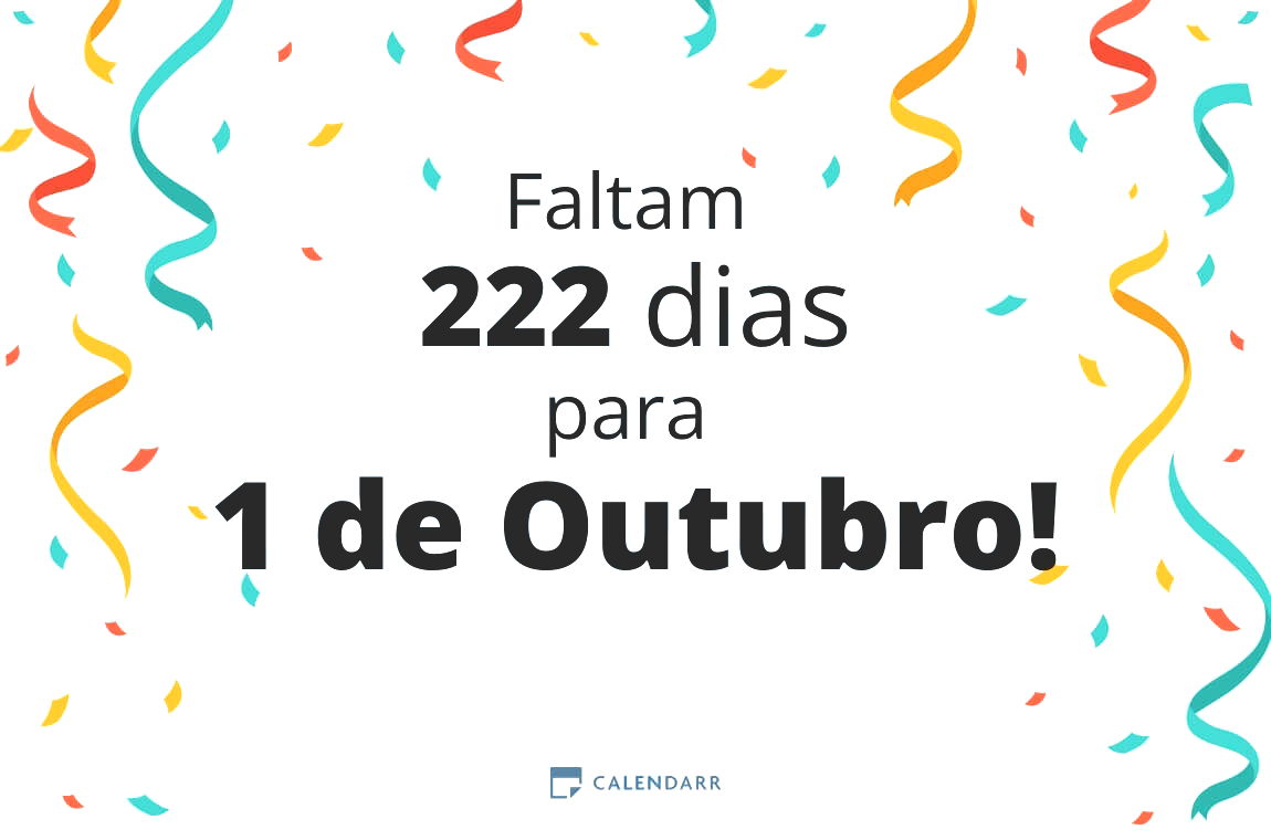 Descubra quantos dias faltam para 1 de Outubro - Calendarr