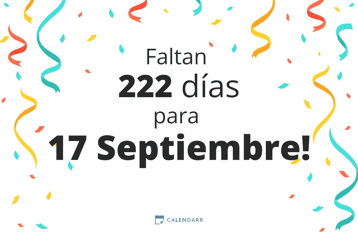 Descubre cuántos días faltan para 17 Septiembre - Calendarr