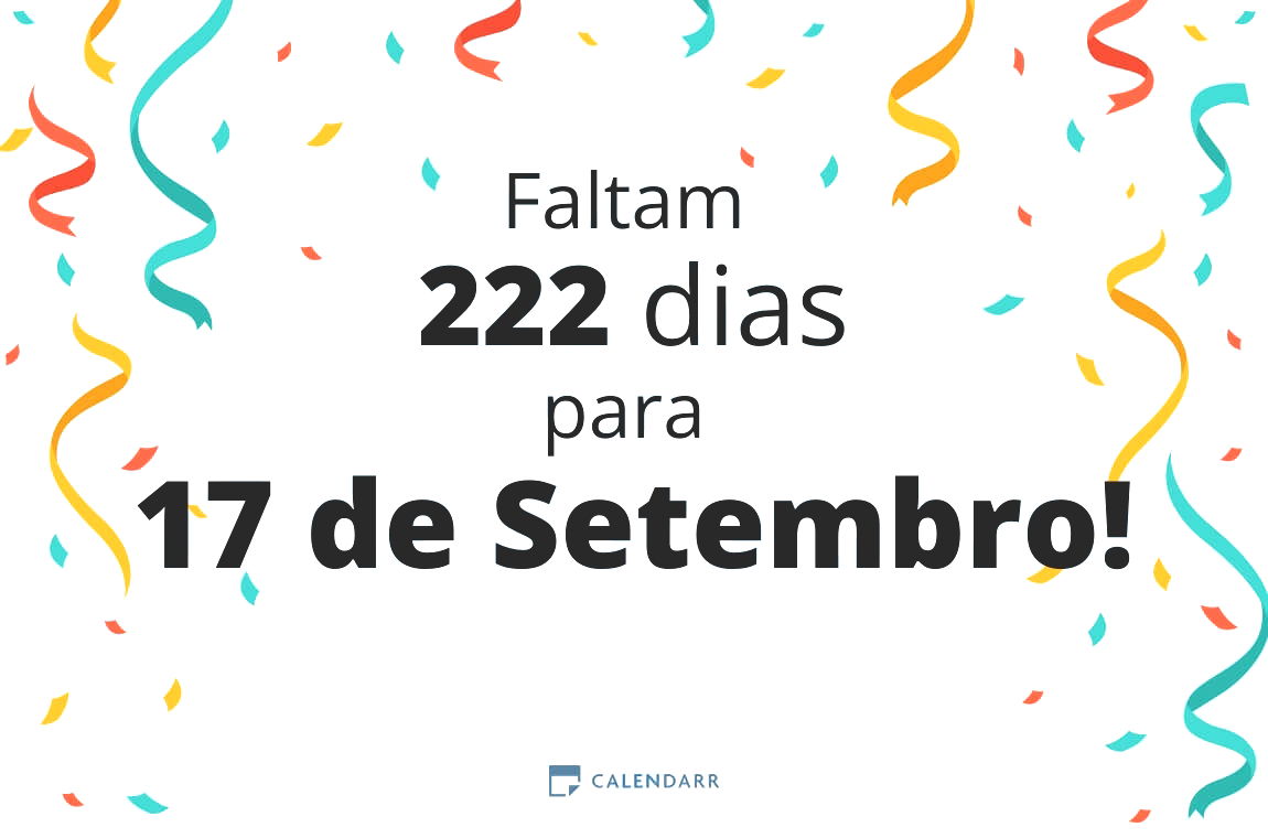 Descubra quantos dias faltam para 17 de Setembro - Calendarr