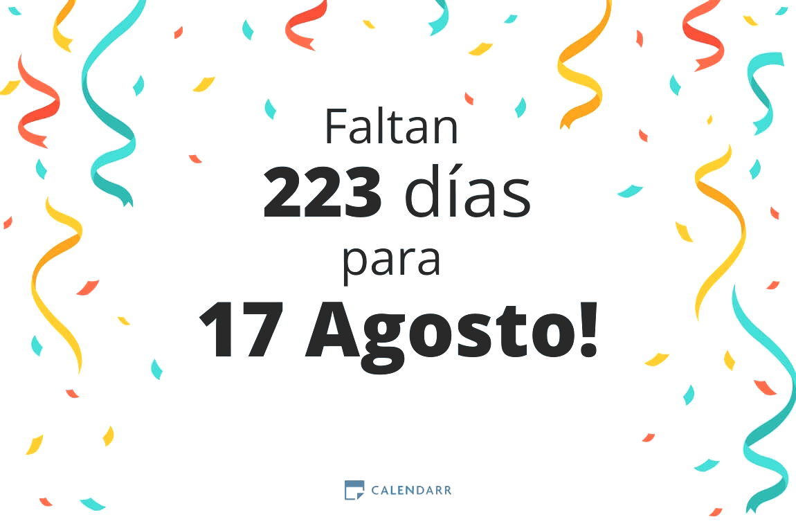 Descubre cuántos días faltan para 17 Agosto - Calendarr