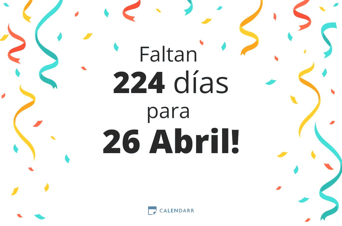 Descubre cuántos días faltan para 26 Abril - Calendarr