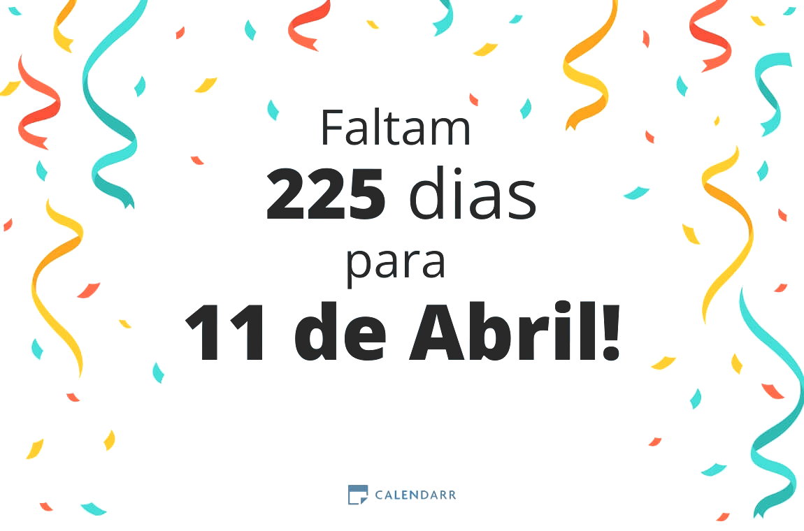 Descubra quantos dias faltam para 11 de Abril - Calendarr