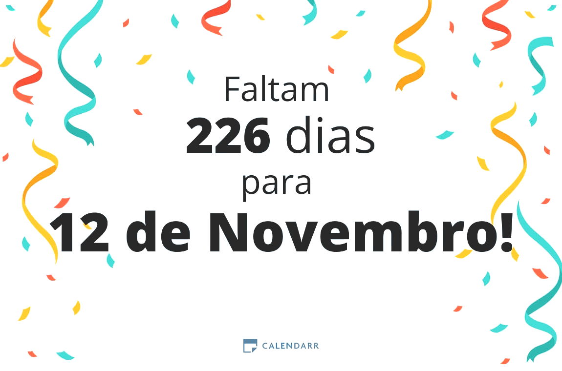 Descubra quantos dias faltam para 12 de Novembro - Calendarr