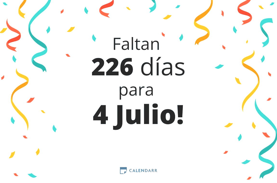 Descubre cuántos días faltan para 4 Julio - Calendarr