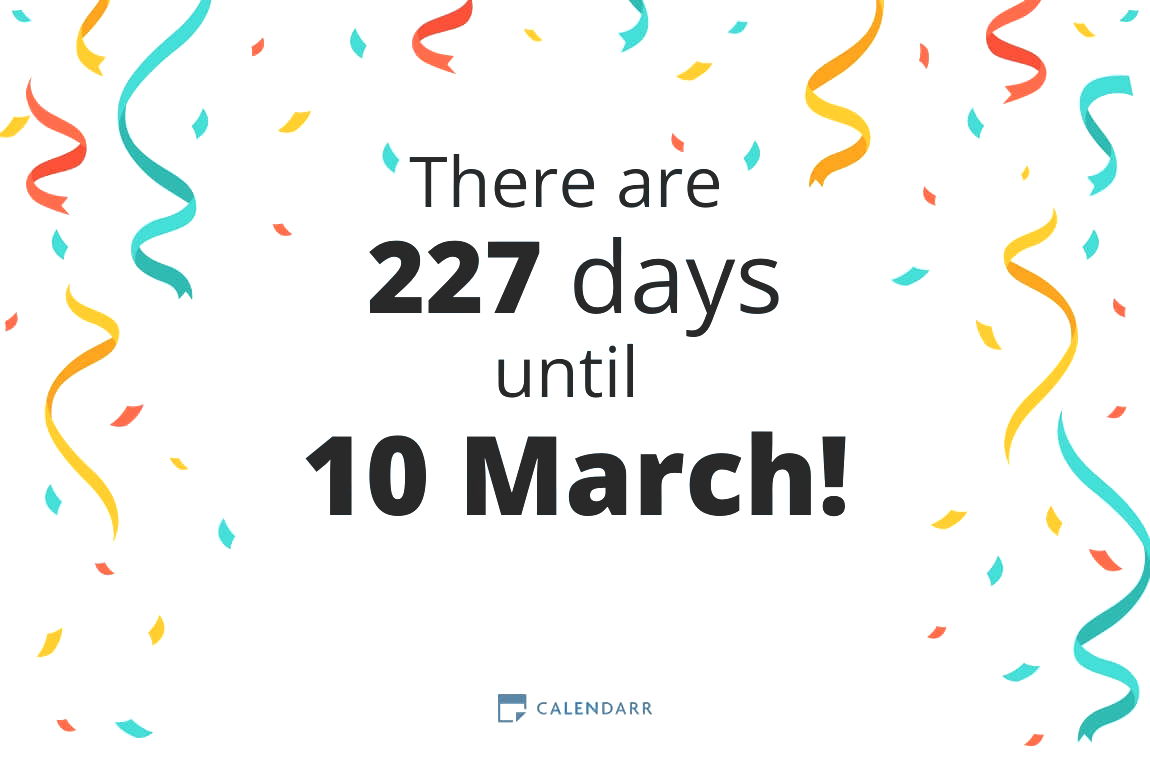 How many days until 10 March - Calendarr