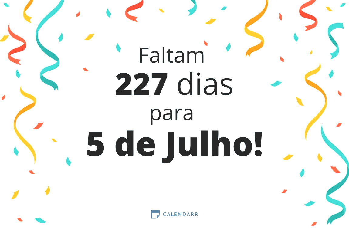 Descobre quantos dias faltam para 5 de Julho - Calendarr