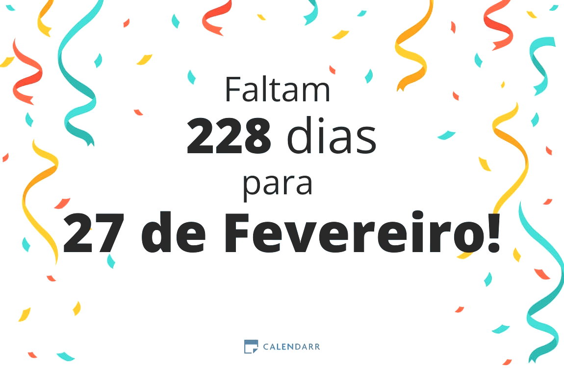 Descubra quantos dias faltam para 27 de Fevereiro - Calendarr