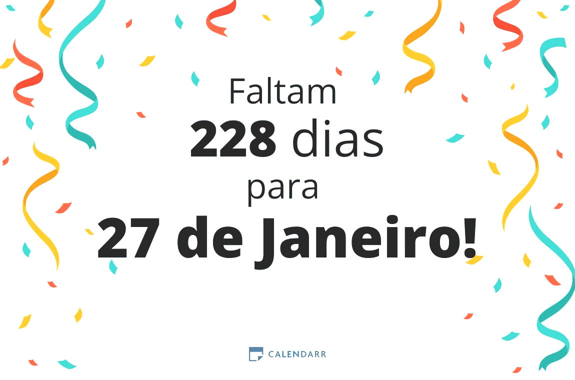 Descubra quantos dias faltam para 27 de Janeiro - Calendarr