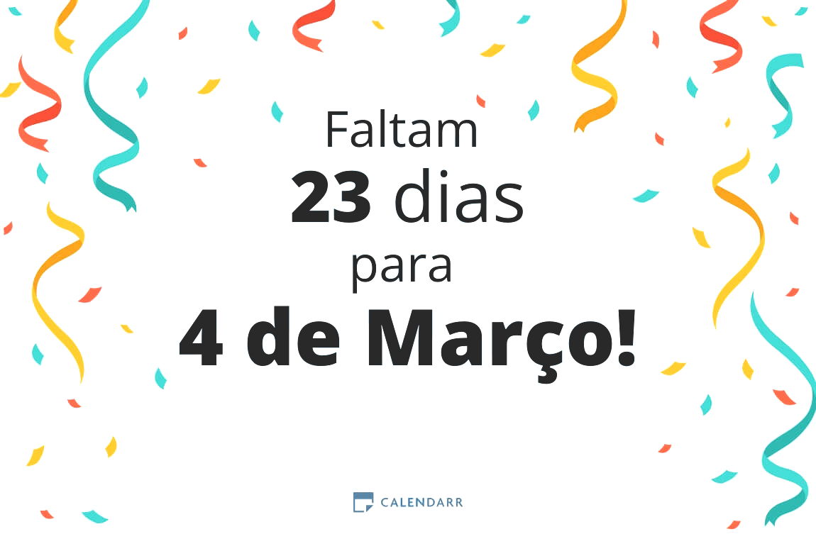 Descobre quantos dias faltam para 4 de Março - Calendarr