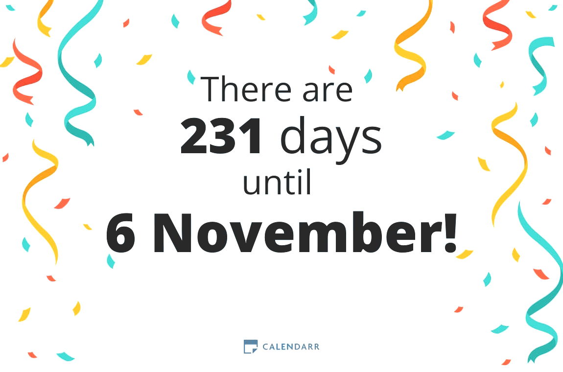 How many days until 6 November - Calendarr