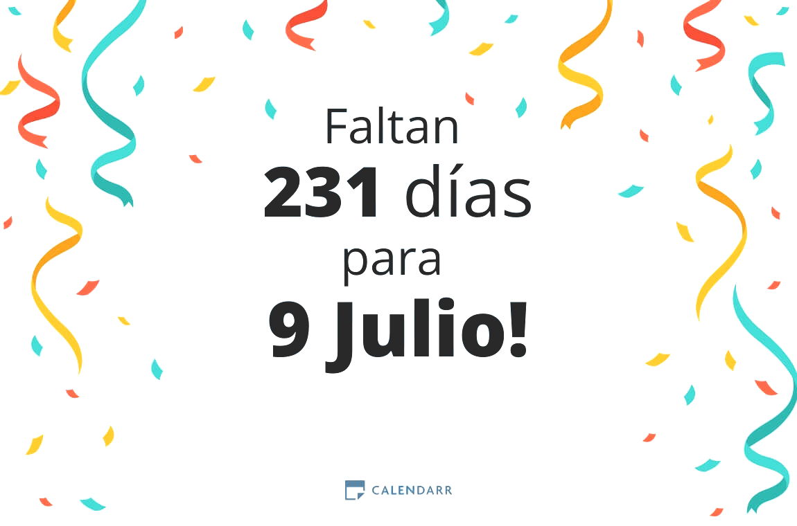 Descubre cuántos días faltan para 9 Julio - Calendarr