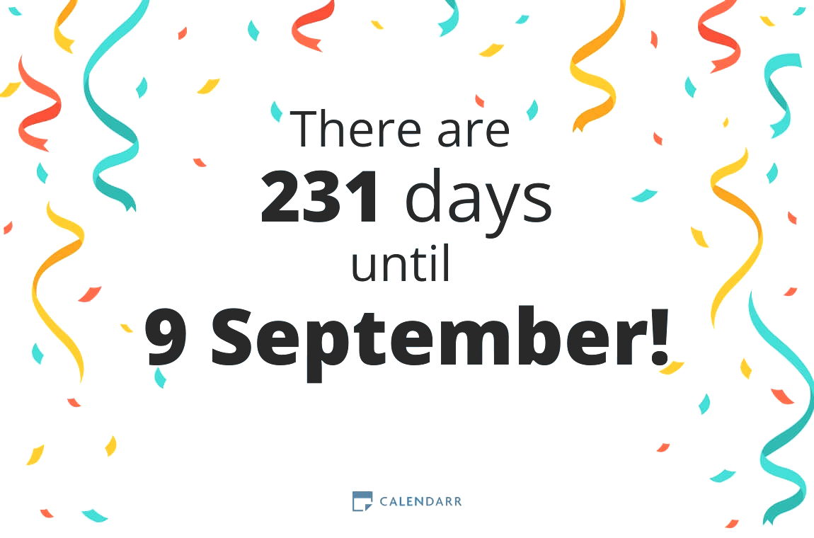 How many days until 9 September - Calendarr