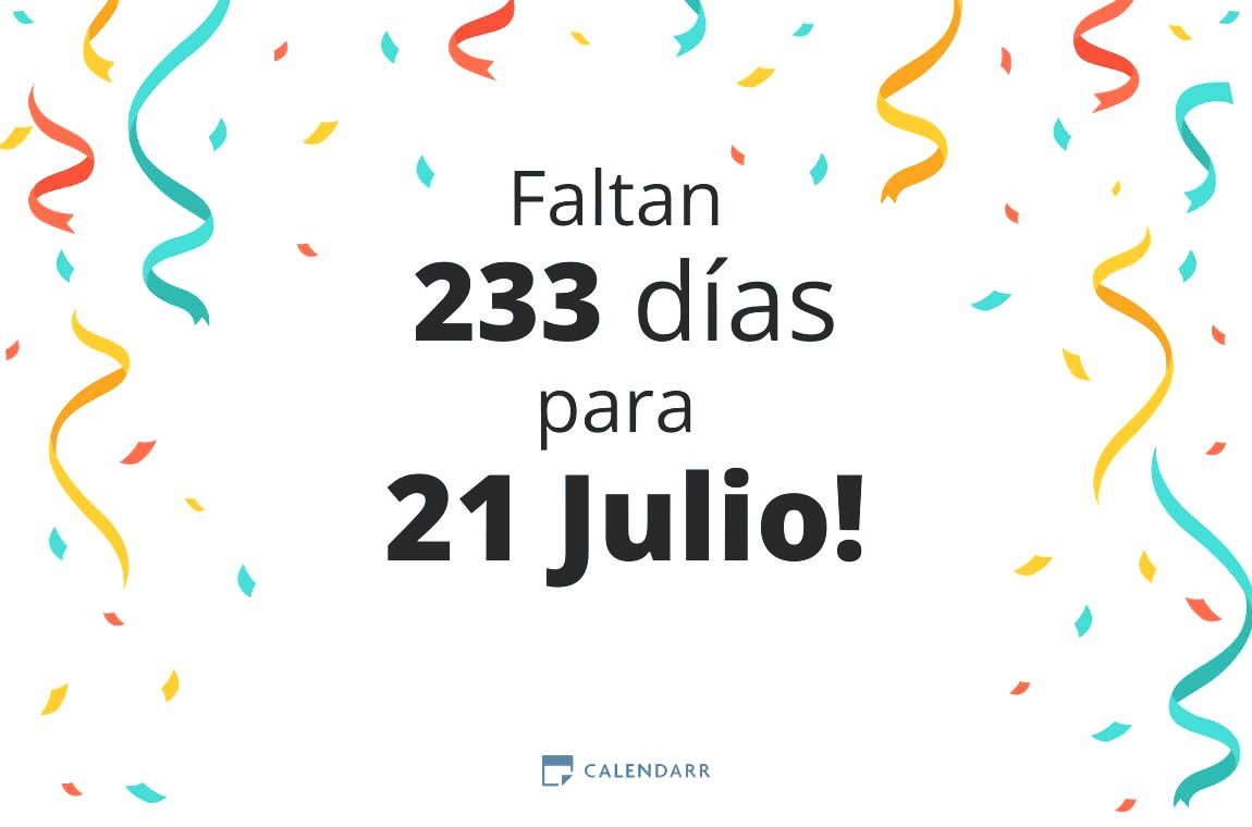 Descubre cuántos días faltan para 21 Julio - Calendarr