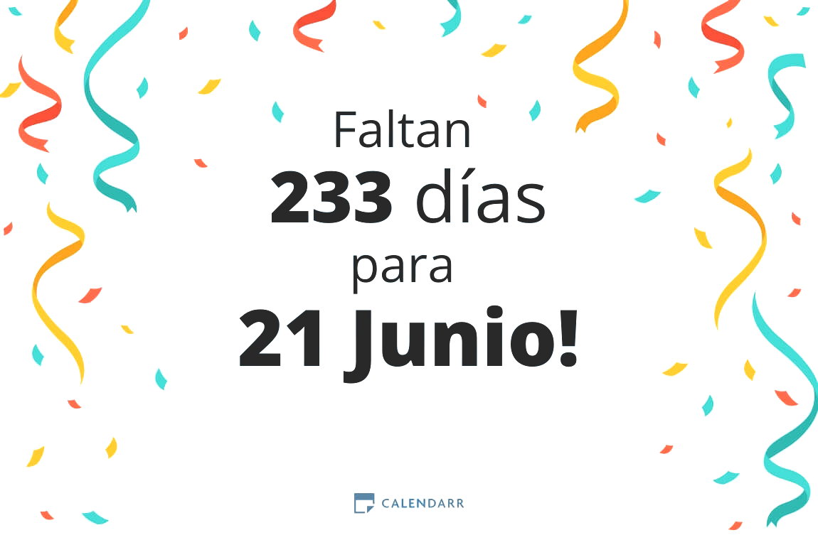 Descubre cuántos días faltan para 21 Junio - Calendarr