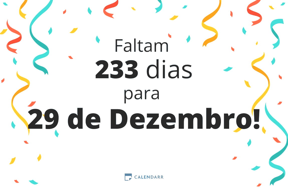 Descobre quantos dias faltam para 29 de Dezembro - Calendarr