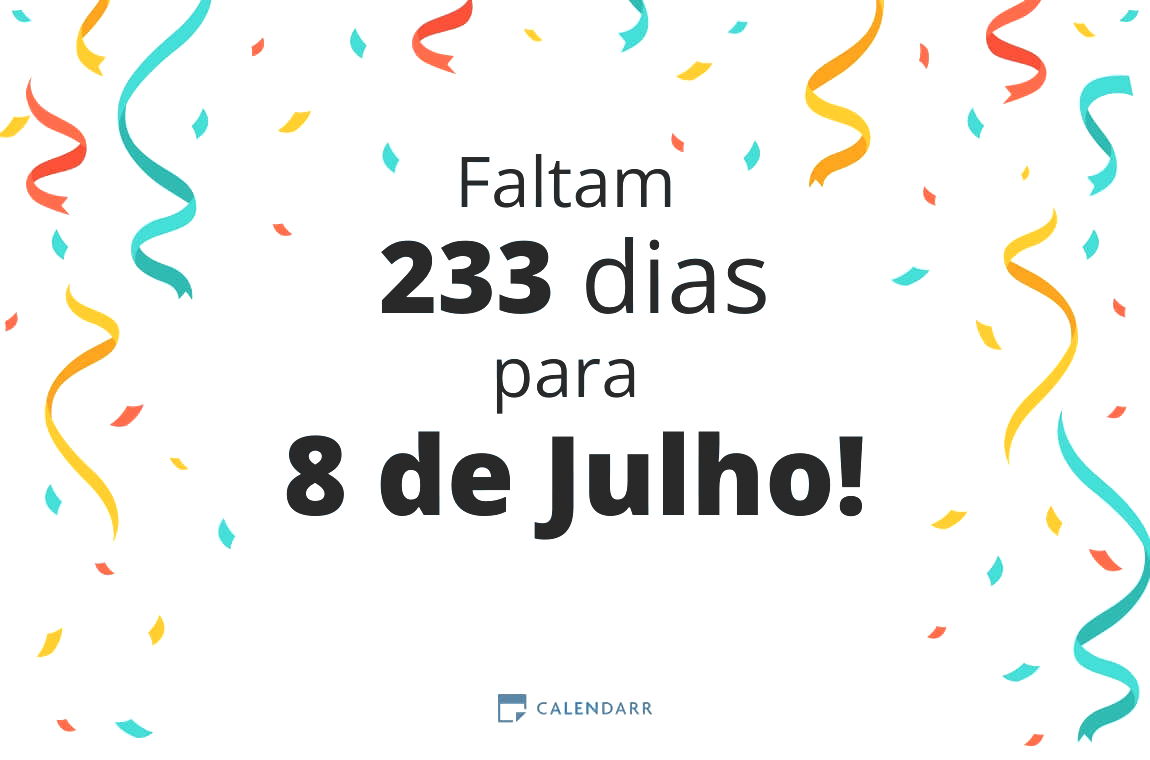 Descubra quantos dias faltam para 8 de Julho - Calendarr