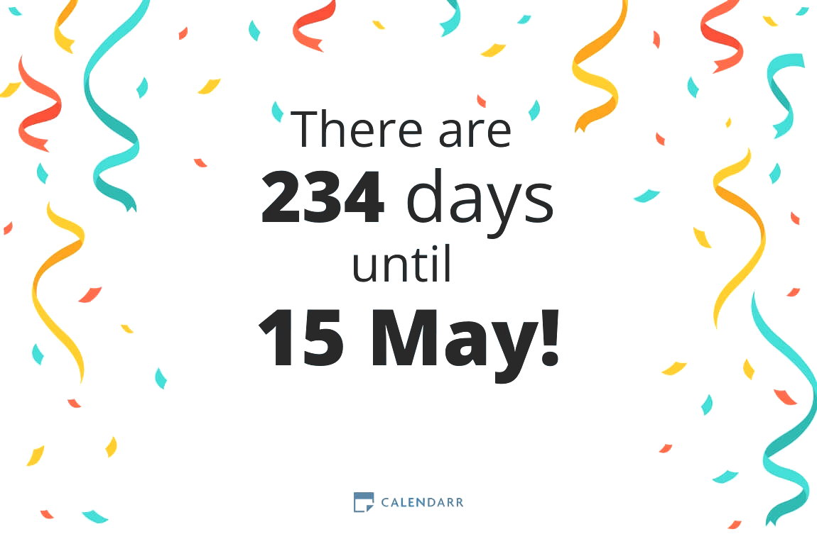How many days until 15 May - Calendarr